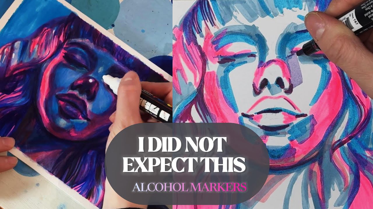 Alcohol Markers for the First Time | Fluorescent Portrait Experiment