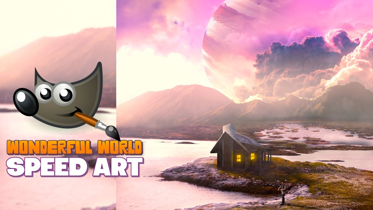 Wonderful World Photo Manipulation Speed Art in GIMP