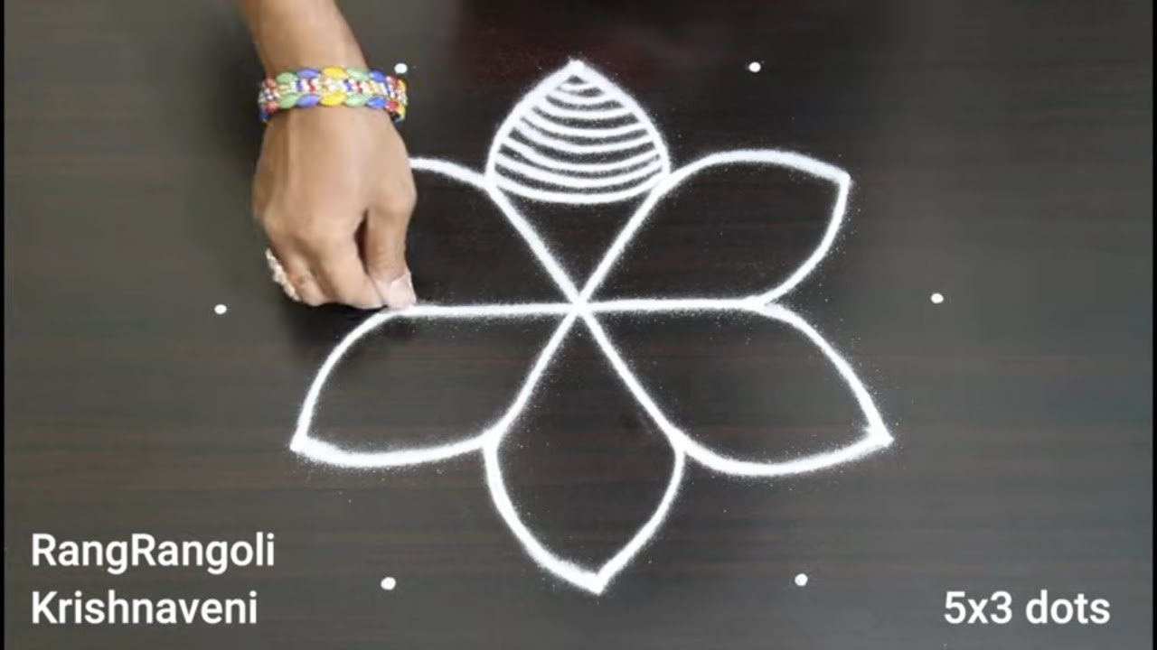 🌷Easy Muggulu для ежедневного использования (5x3 точки)🌷Creative Kolam от РангРанголи Кришнавени