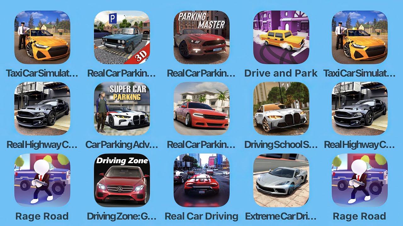 Taxi Car Simulator, Real Car Parking, Drive and Park, Real Highway Cars, Car Parking Adventure
