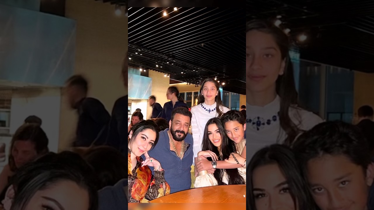 Sanjay Dutt with family❤️ Trishala Dutt & Manyata Dutt with her kids #shorts #sanjaydutt #bollywood