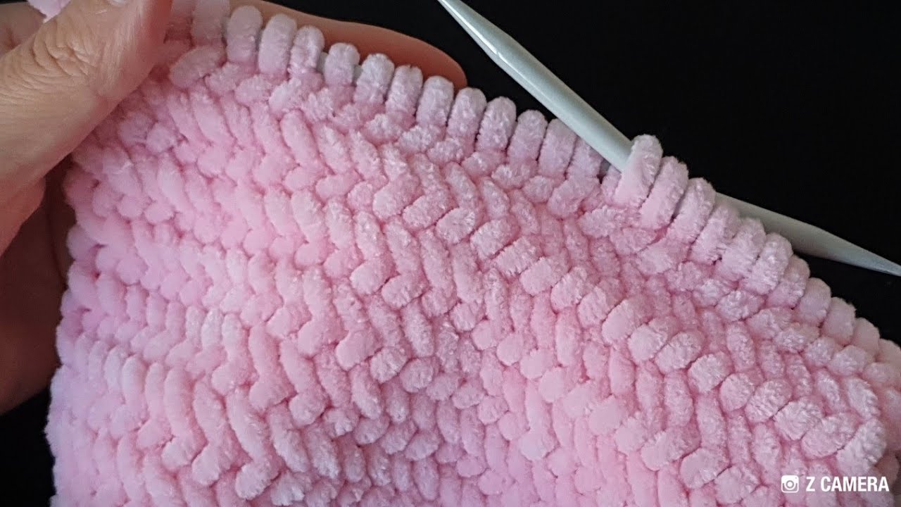 kadife iple muhteşem iki şiş balık kılcıgı örgü modeli crochet knitting