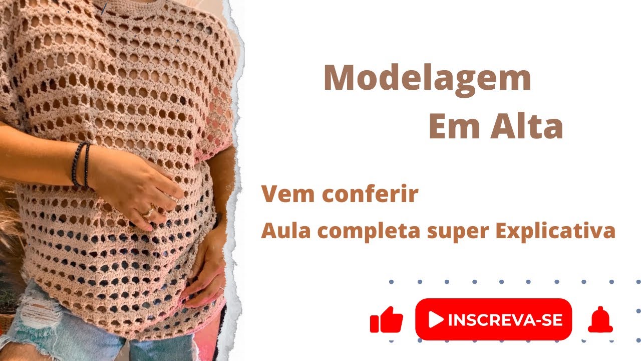 Ponto fantasia de crochê para blusa
