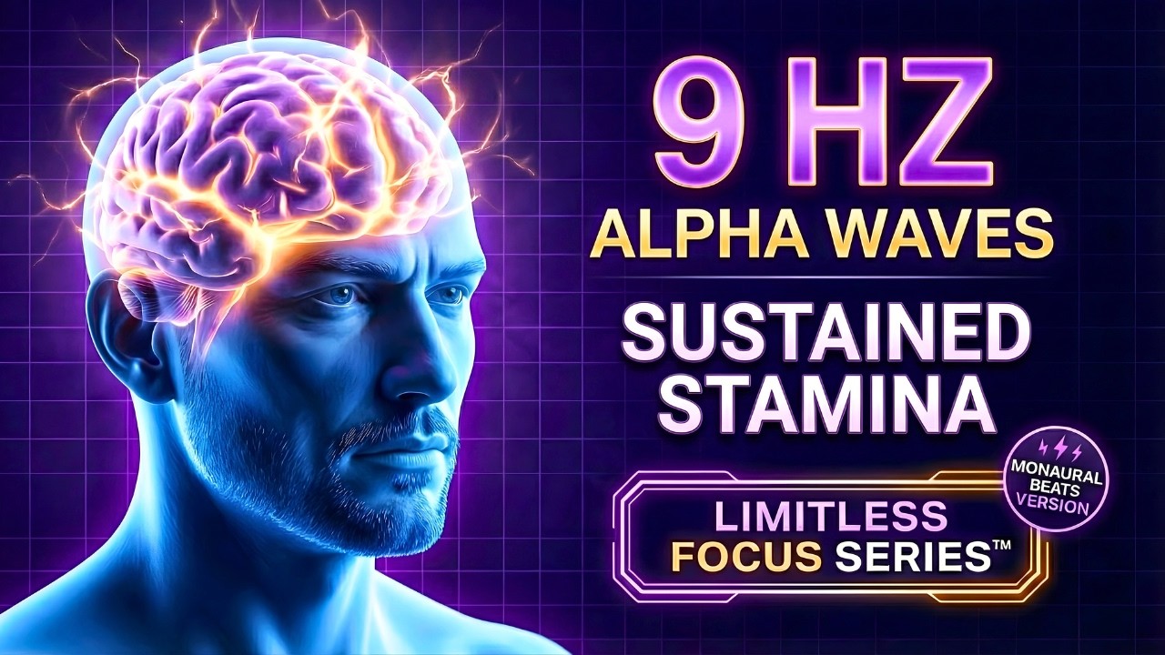 9 Hz Alpha Waves Monaural Beats | Limitless Focus Series™ | Sustained Stamina