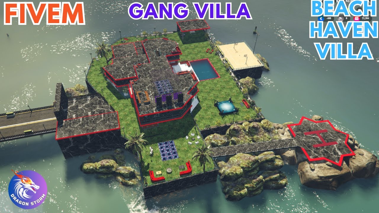Fivem Beach haven house villa and Gang/Mafia - Fivem mlo