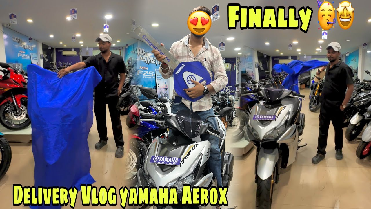 Yamaha aerox 155 scooter  delivery Vlog || Full detail On road Price aerox 155 scooters 