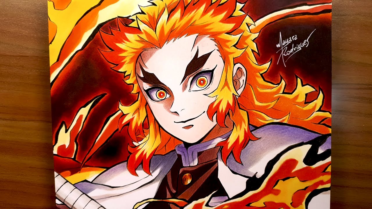 Drawing KYOJURO RENGOKU 煉獄杏寿郎 [Demon Slayer: Infinity Train] [劇場版「鬼滅の刃」 無限列車編]
