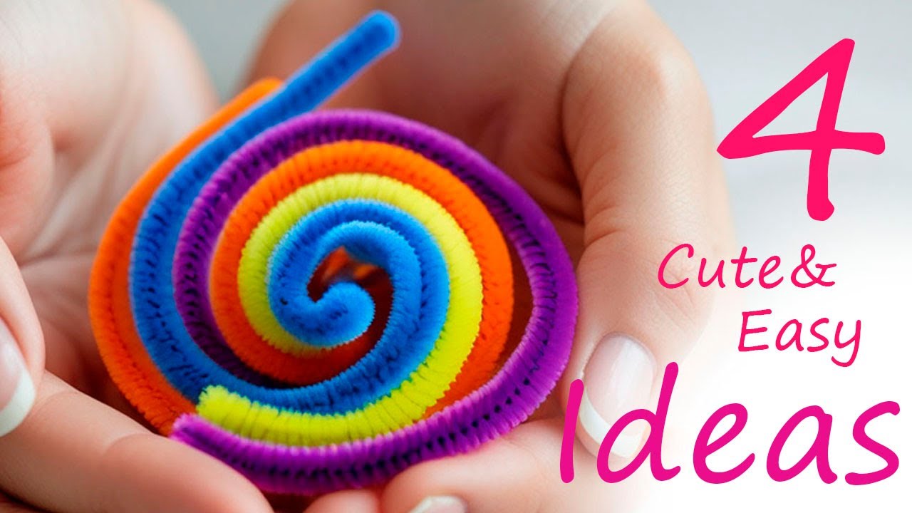 4 Cute Easy Ideas🤩 Chenille Wire Toys 🤩Pipe cleaner Animals Spider Turtle Dragonfly Jellyfish