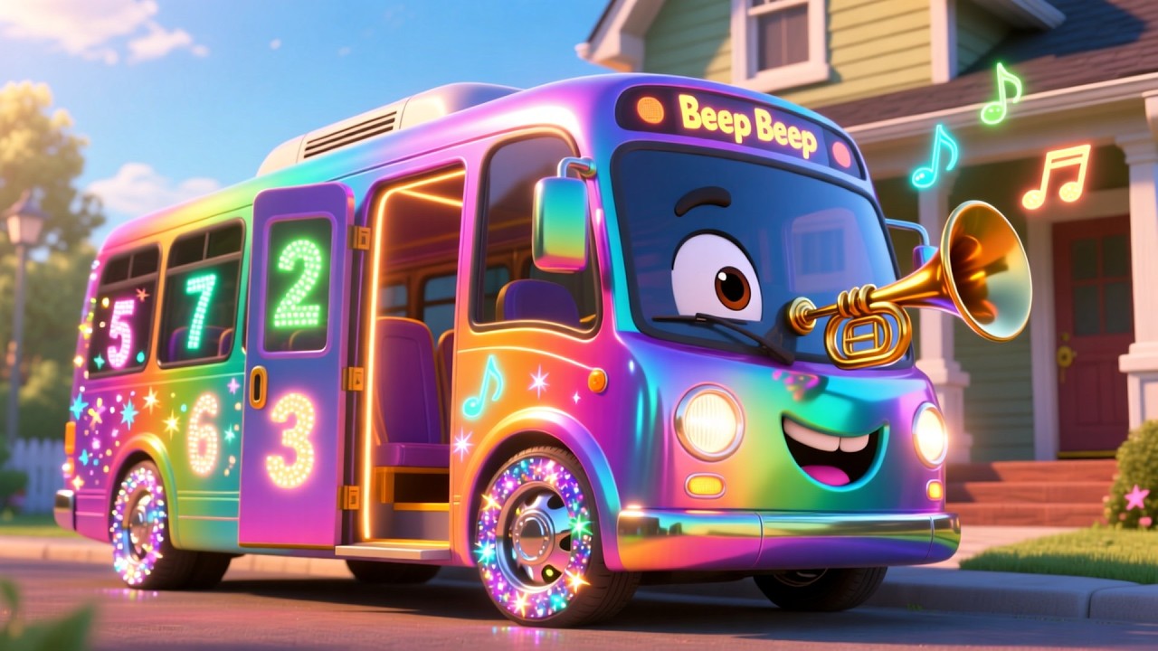 Beep Beep Bus Learning Day 🚌🎶 Fun Kids Song | Learn Vehicles & Numbers