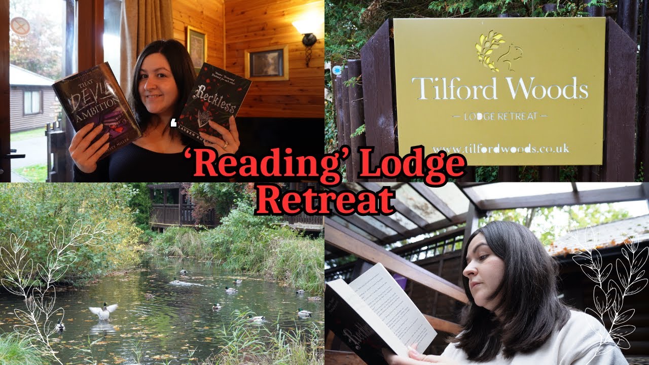 COSY READING LODGE VLOG 🍂🪵📖 | YA & Dark Academia 🖤 | Tilford Woods, Surrey