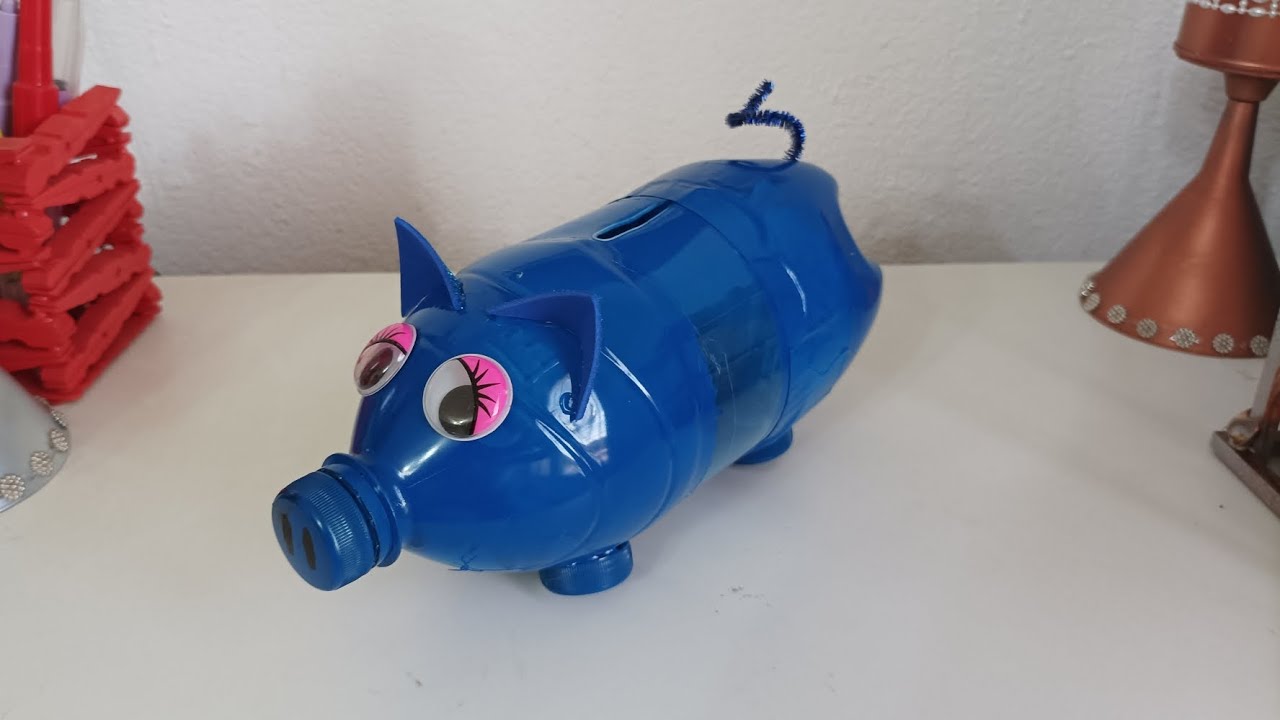 INCREÍBLE IDEA para hacer una HUCHA CERDITO con botella de refresco. Manualidad de RECICLAJE.♻🐖