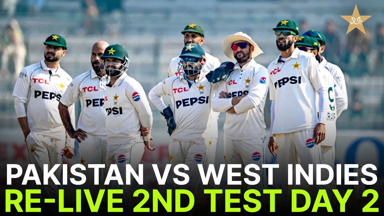 🔴 - 𝐑𝐄𝐋𝐈𝐕𝐄 | Pakistan vs West Indies | 2nd Test | Day 02 | Test Series 2025 | PCB | MR1K