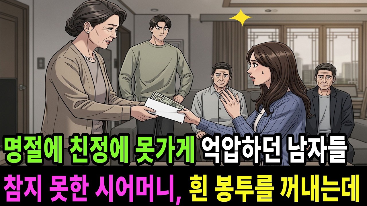 명절에 친정에 못가게 억압하던 남자들 참지 못한 시어머니, 흰 봉투를 꺼내는데ㅣ시니어사연ㅣ고부갈등ㅣ명절ㅣ시어머니사연