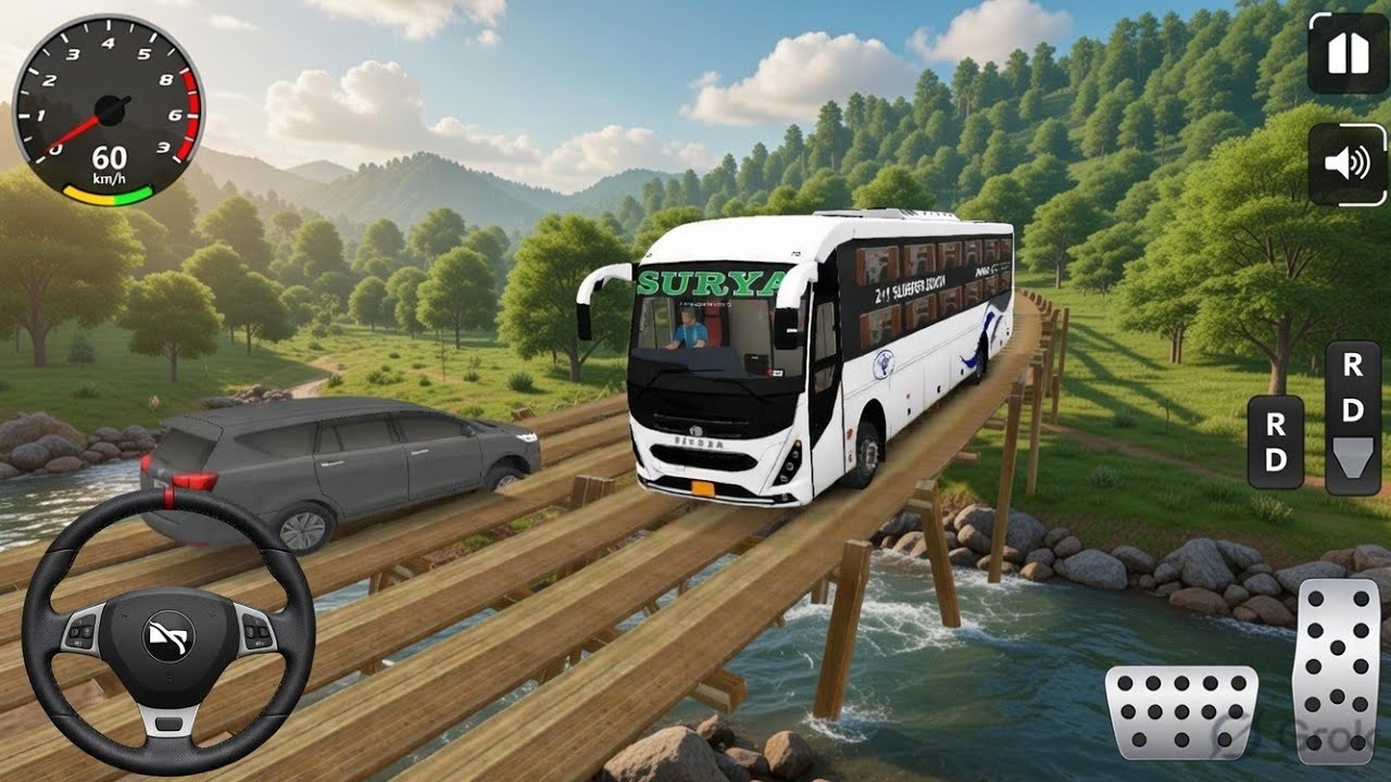 Volvo Eicher 13.5m Sleeper Bus | Offroad Bridge Drive 😱 | Bus Simulator Indonesia Gameplay 