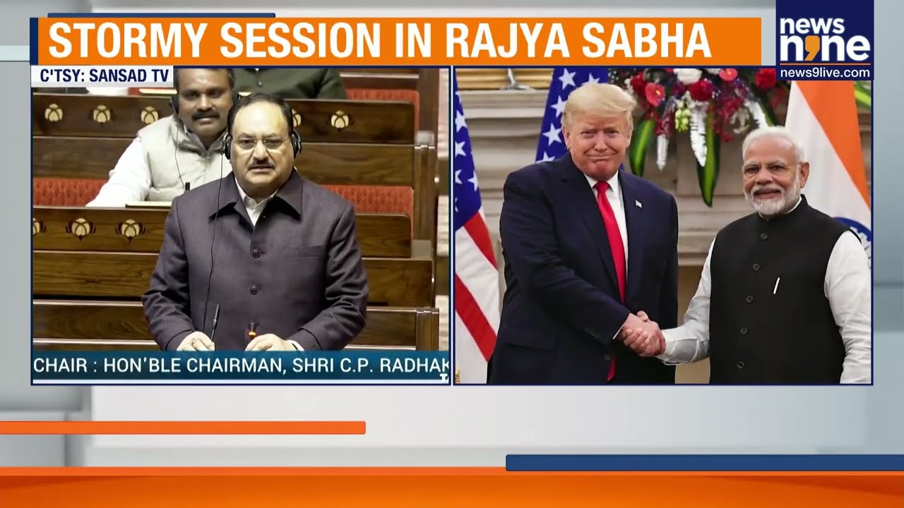 JP Nadda Hits Back At Opposition Over India-US Trade Deal In Rajya Sabha | News9