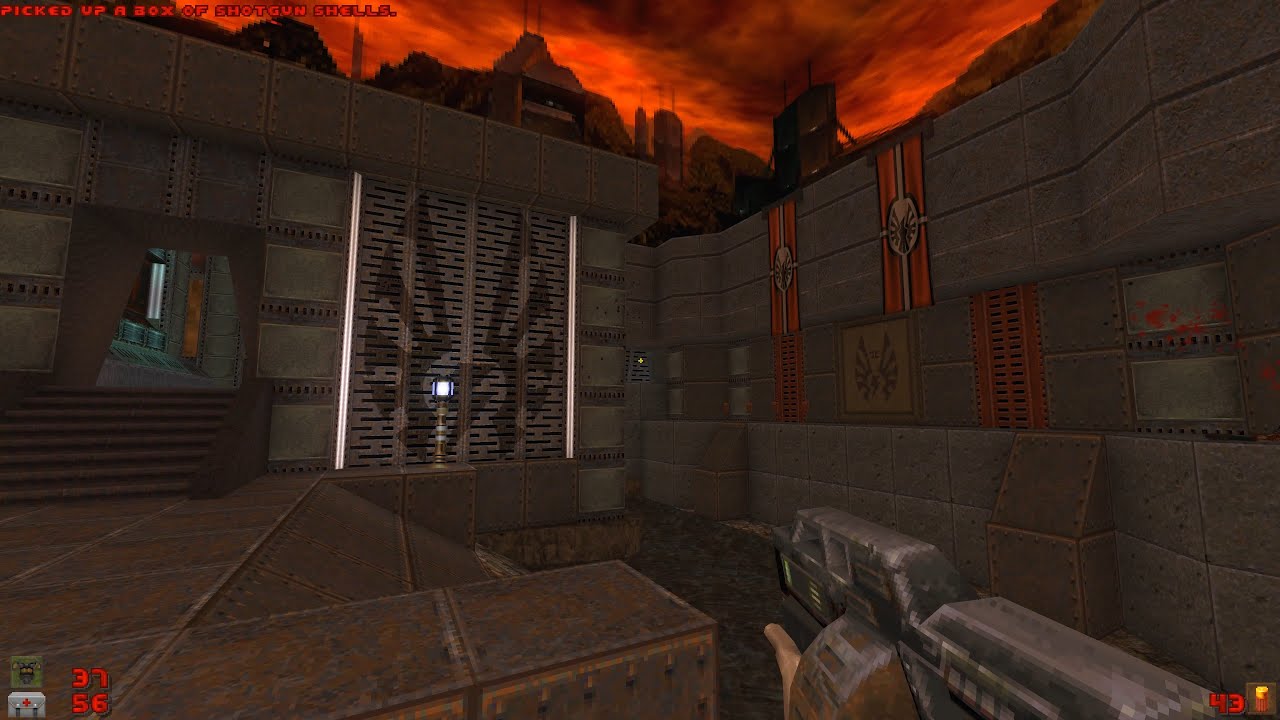 DOOM 2: Q2 PSX Reborn wad with Q2Stuff mod - QUAKE 2 PSX remake in GZDoom engine! -gameplay maps 1-3