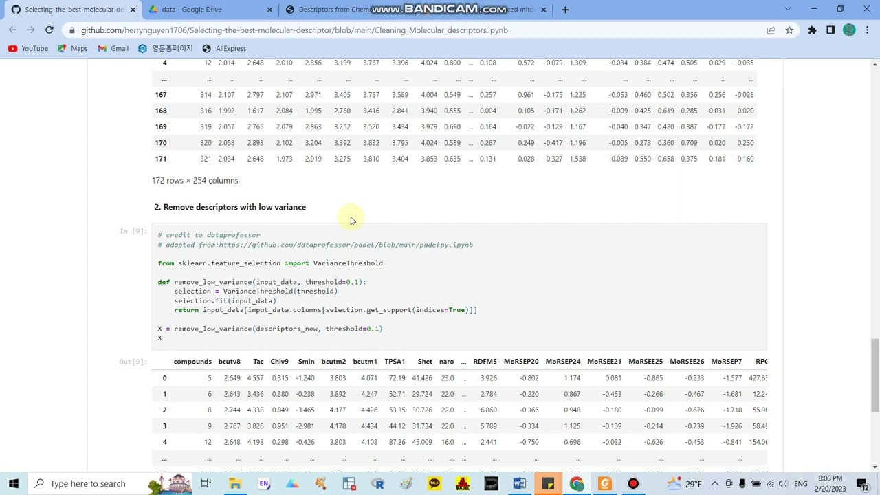 Cleaning and selecting the best molecular descriptors for QSAR study (part 1)