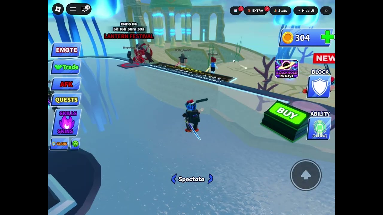 Playing blade ball by myself!!!