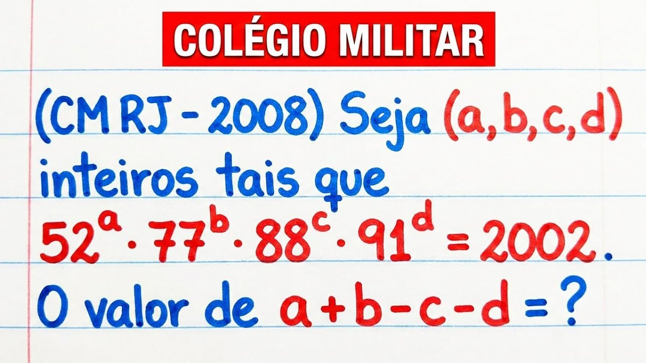 Matemática Colégio Militar: 20 Minutos de Pura Álgebra