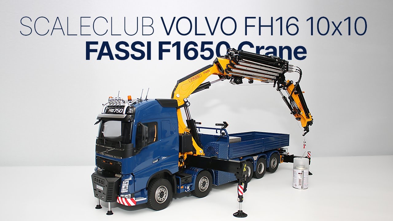 1/14 SCALECLUB(스케일클럽) Volvo FH16 10x10 with Fassi F1650 Crane  | Crane loading #Full-featured Truck