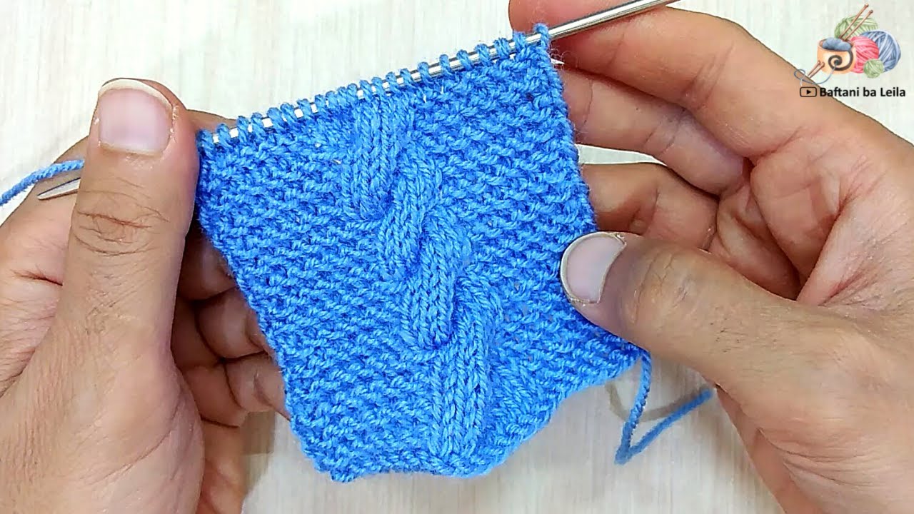 How to knit cable stitch-طرز بافت پیچ ساده