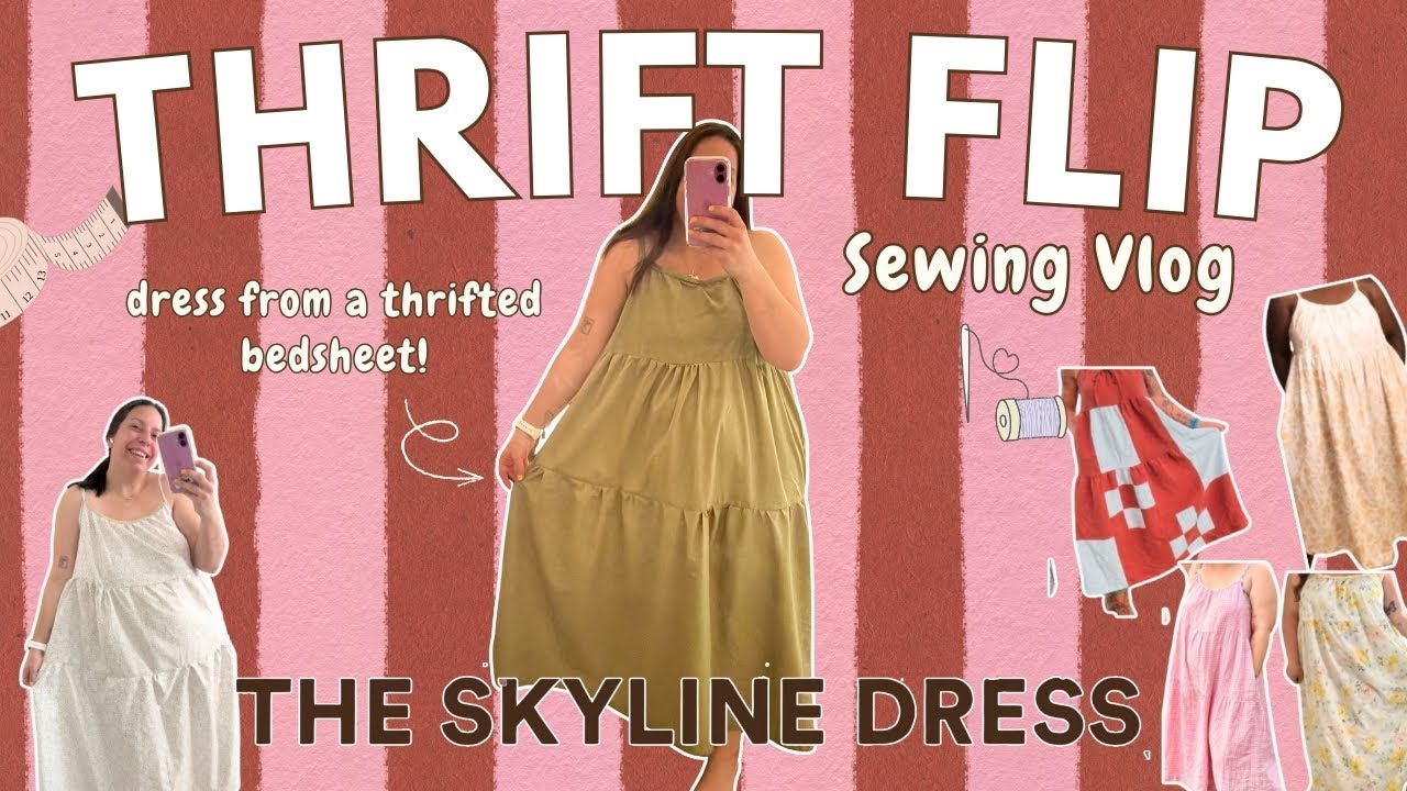 Переделываем вещи из секонд-хенда вместе 🧵✂️ Шьем очаровательное платье из простыней! | Уютная пе...