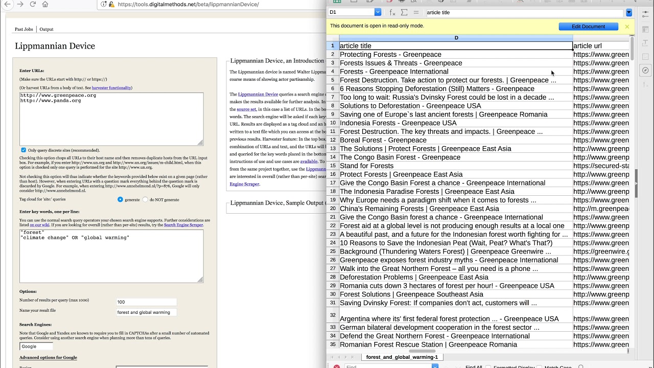 The Search Engine Scraper and Lippmannian Device