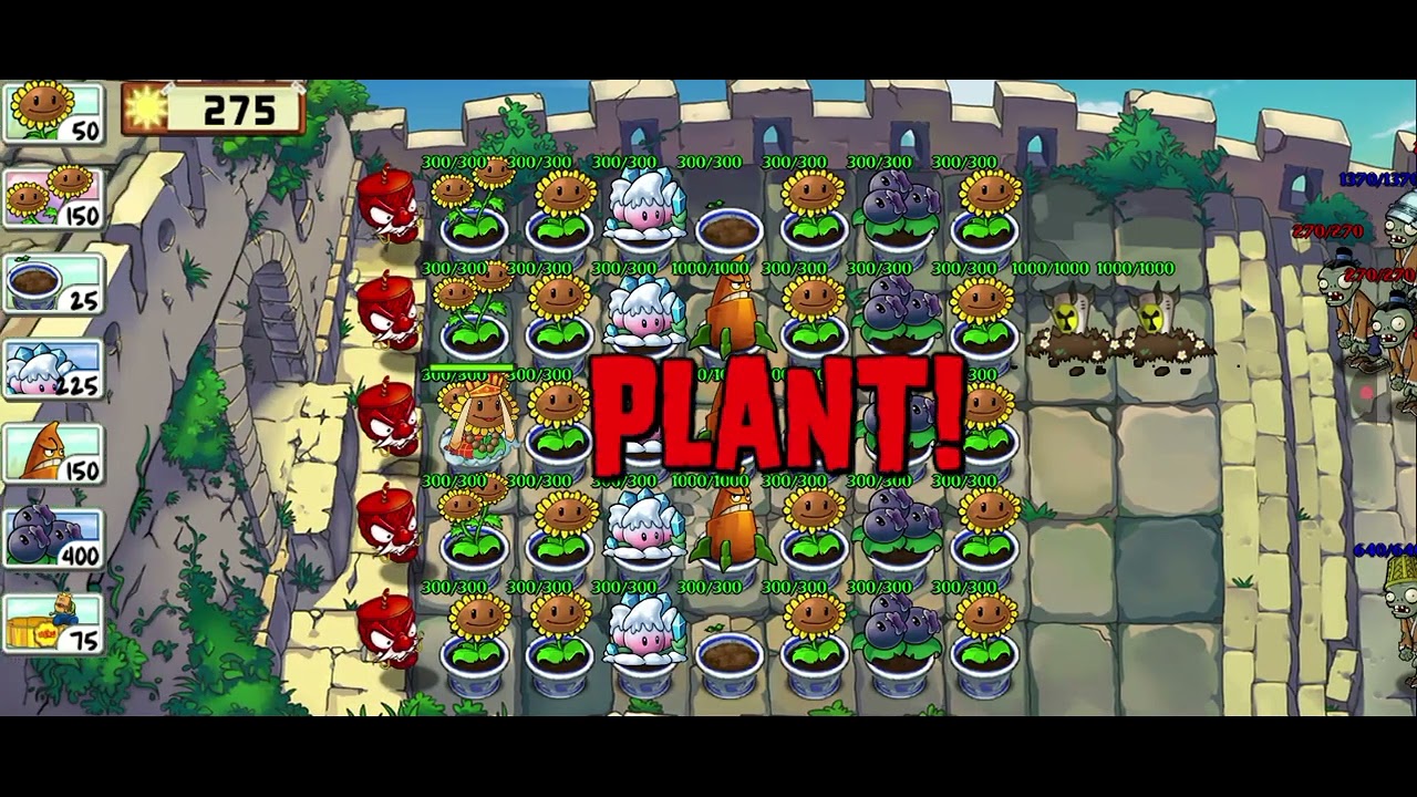 Plants vs Zombies Integrated Ultimate (210) Survival: Great Wall