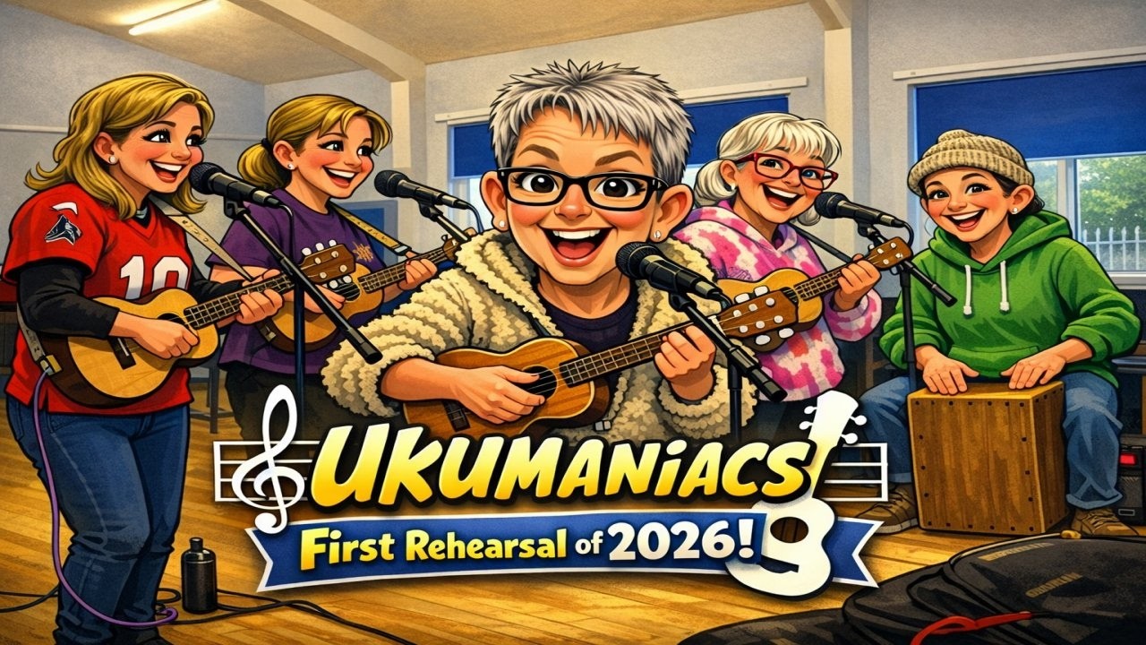 Ukumaniacs Ukulele Band - First Rehearsal Of 2026 - New Venue