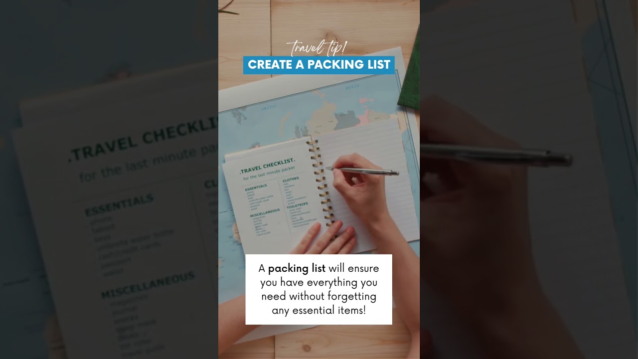 Travel smart with a packing list! Make sure you have everything you need for your vacation 😎 ✅