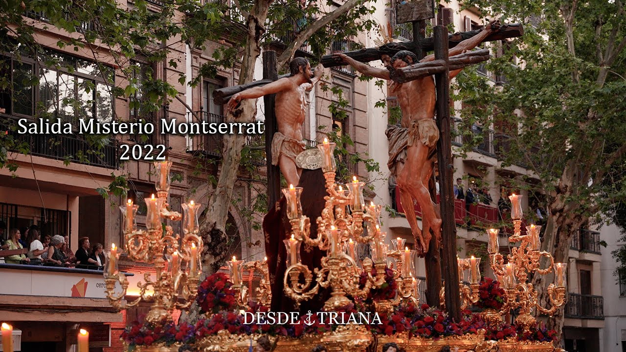 [4K] SALIDA MISTERIO MONTSERRAT |TRES CAIDAS DE TRIANA | 2022