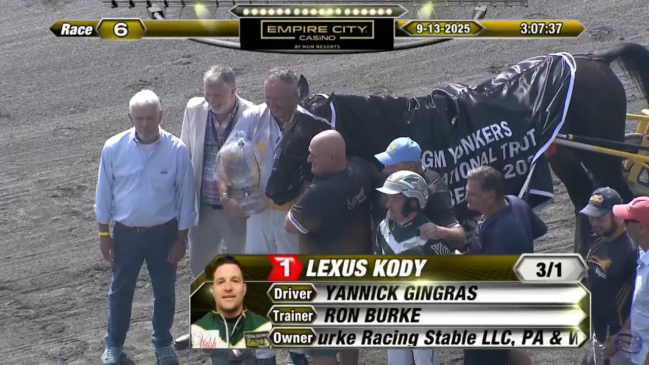 Yonkers Raceway 9/13/2025–Lexus Kody captures the Grade 1 $1,000,000 MGM Yonkers International Trot