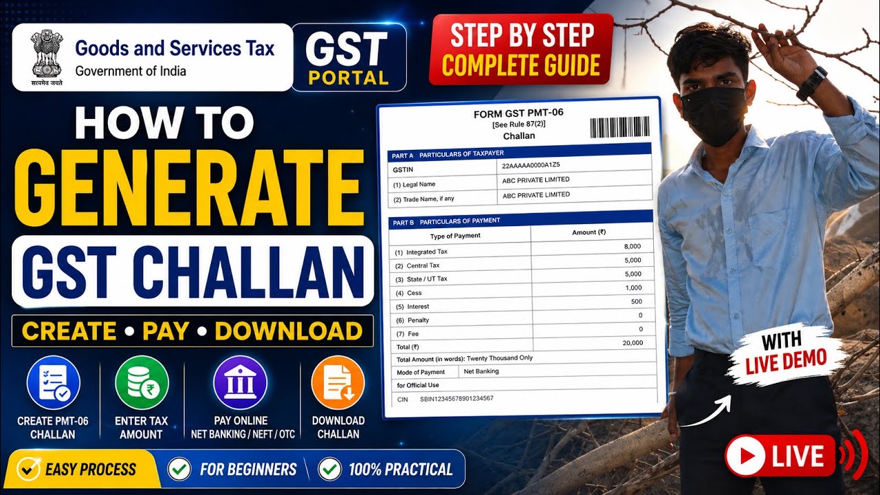 GST Challan Generation Full Tutorial | Easy Process for Beginners 