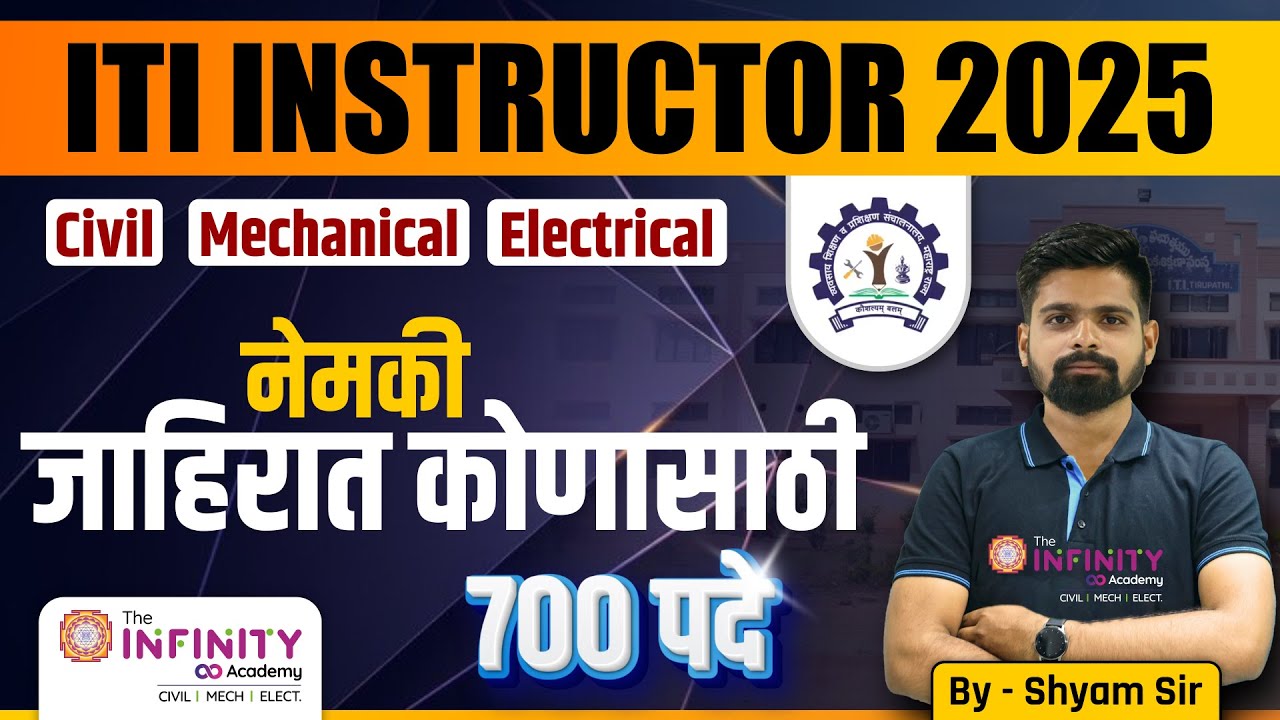 ITI Instructor Recruitment 2025 | New Update | No of Vacancies? Who Can Apply?  all Details