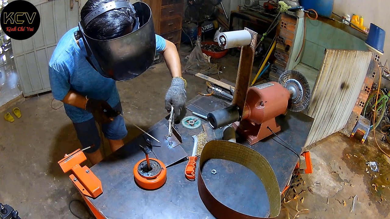 Máy mài nhám đai tự chế I Belt sanding machine