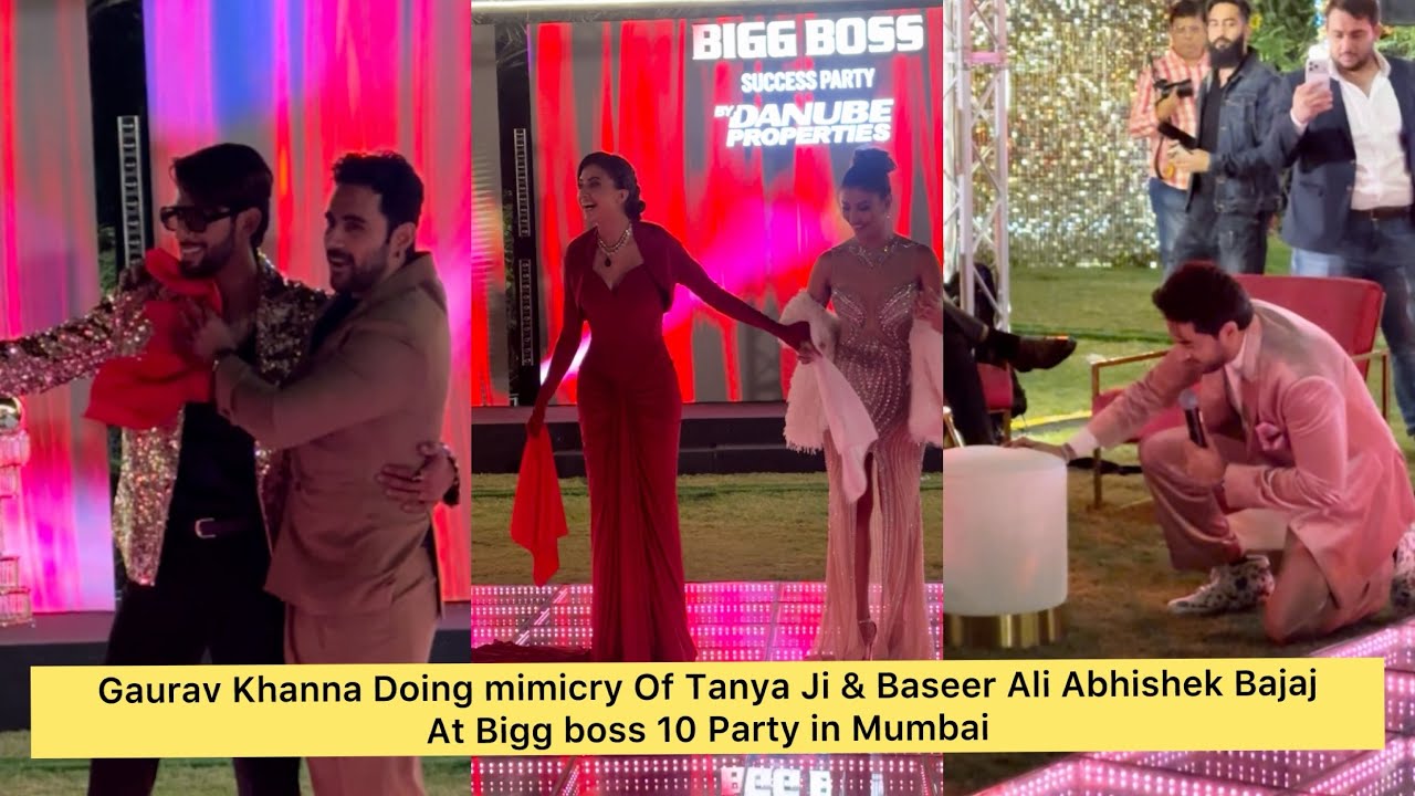 Gaurav Khanna Doing mimicry Of Tanya Ji & Baseer Ali Abhishek Bajaj At Bigg boss 10 Party in Mumbai 