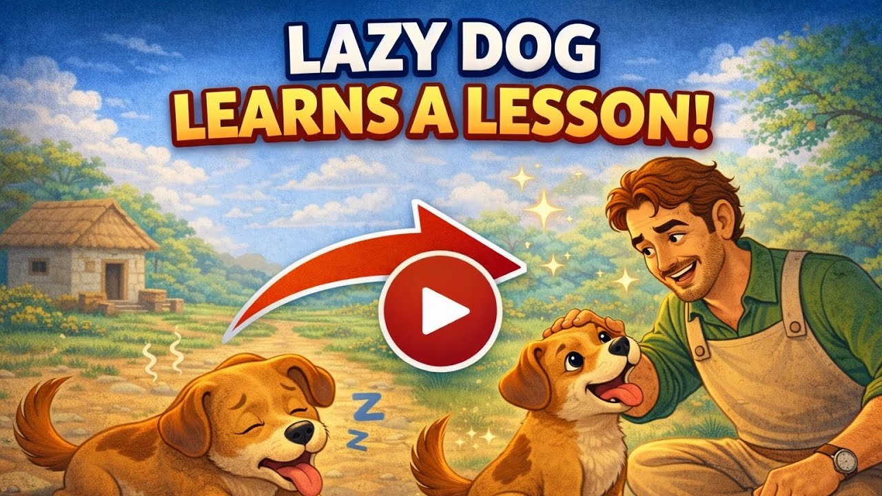 The Lazy Dog 🐶 | A Short Moral Story for Kids | Learn the Value of Hard Work