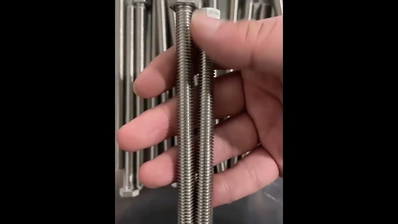 Stainless steel Full thread long hex head bolt with nut #fasteners #bolt #hexbolt #hardware #screw