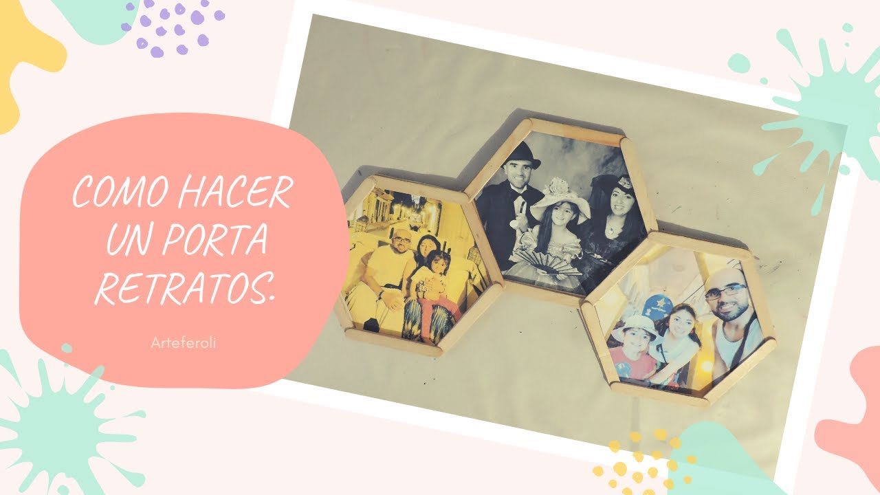 Como hacer un porta retratos con palos de helado - Arteferoli