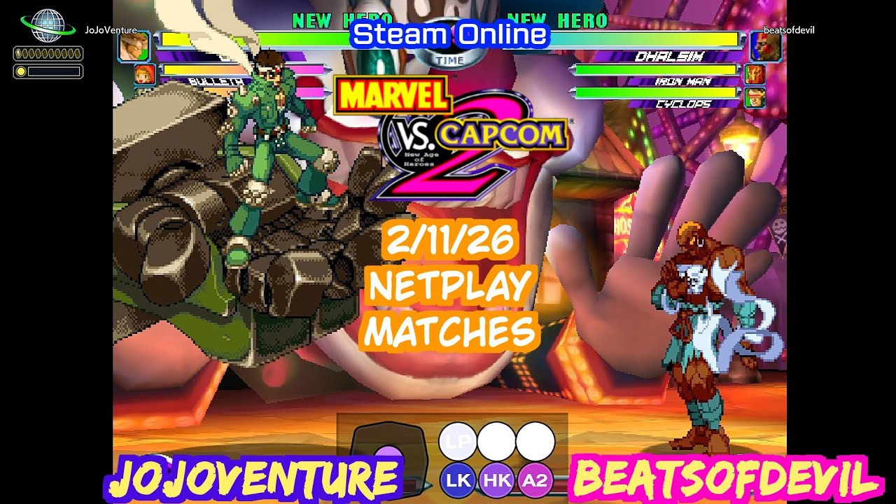 MvC2 BeatsofDevil (Дхалсим-Айронмен-Циклоп) против JoJoVenture (Джин-Би Би Худ-Спираль) 11.02.2026