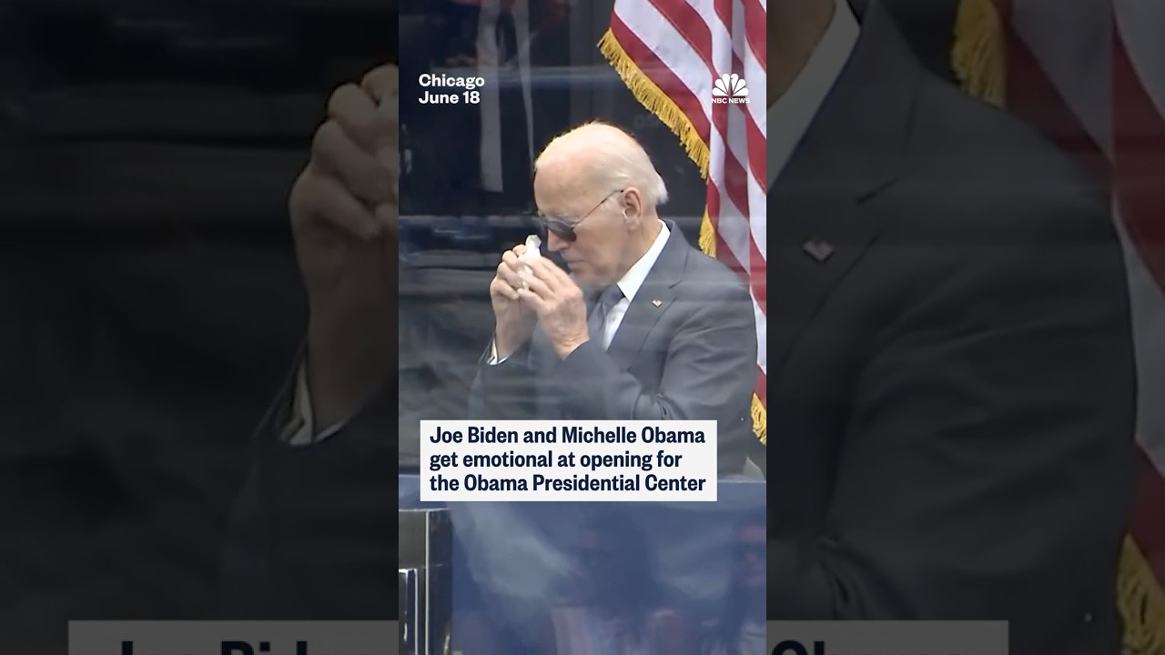 Joe Biden and Michelle Obama get emotional at opening for the Obama Presidential Center