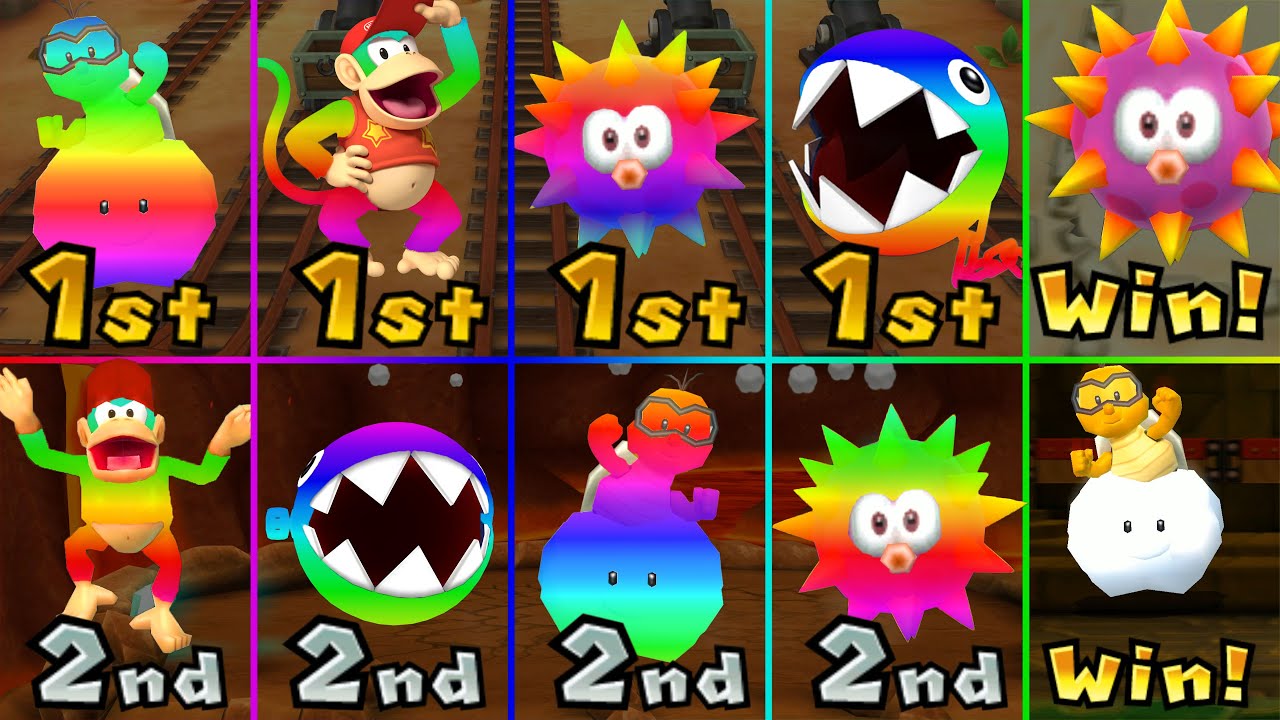 Mario Party 9 - Diddy Kong vs Chain Chomp vs Lakitu vs Porcupine Fish #MarioGame