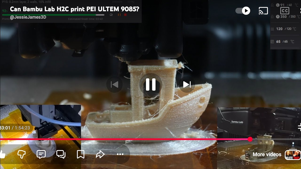 Can Bambu Lab H2C print PEI ULTEM 9085?