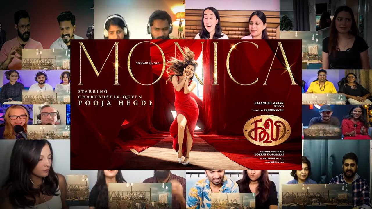 Monica Lyric Video Reaction Mashup | Superstar Rajinikanth | Pooja Hegde | Anirudh | Soubin | Lokesh