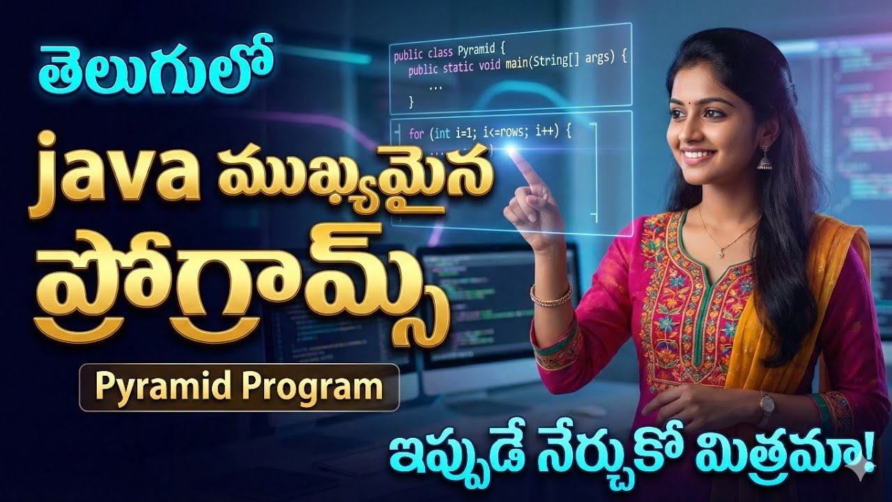 Java ముఖ్యమైన ప్రోగ్రామ్స్ | Pyramid Program తెలుగులో | ఇప్పుడే నేర్చుకో మిత్రమా!