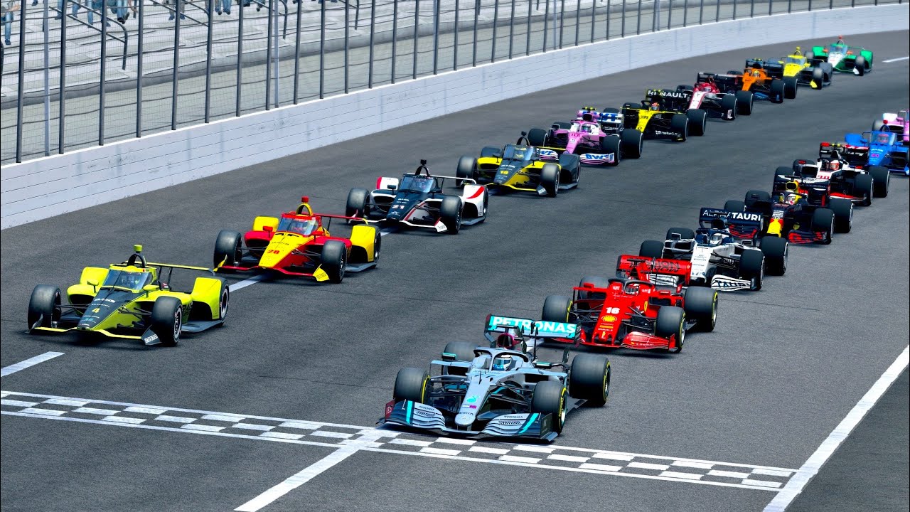 F1 2020 Cars vs IndyCars 2020 at Oval MotorSpeedway