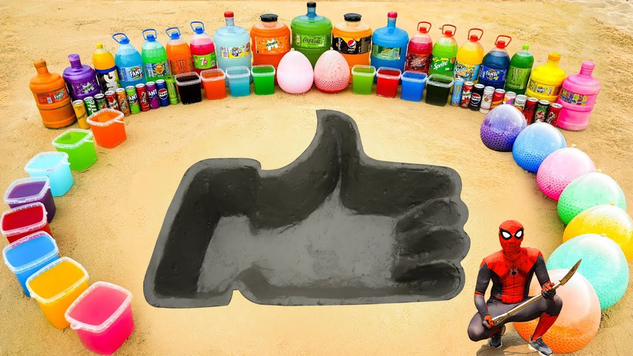 How to make Like Hand pit with Cement, Big Coca Cola, Fanta, Mtn Dew, Sodas, 7up, Mirinda vs Mentos