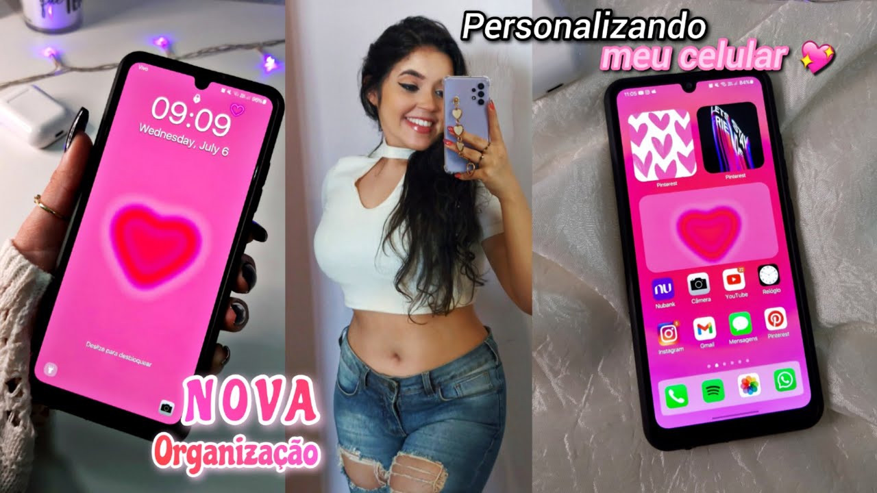 NOVA organização e personalização do zero do meu celular 💖