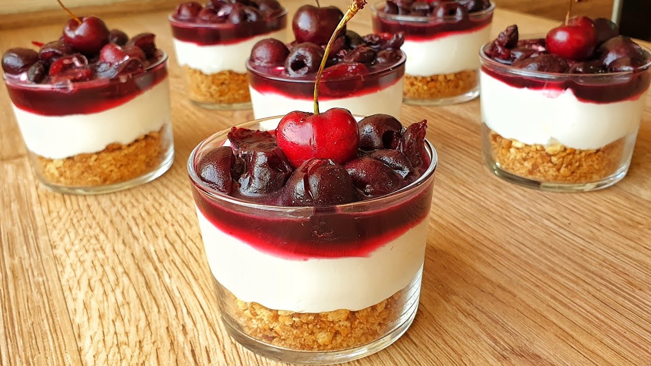 Verrines crème fromage et  cerises 🍒 |  