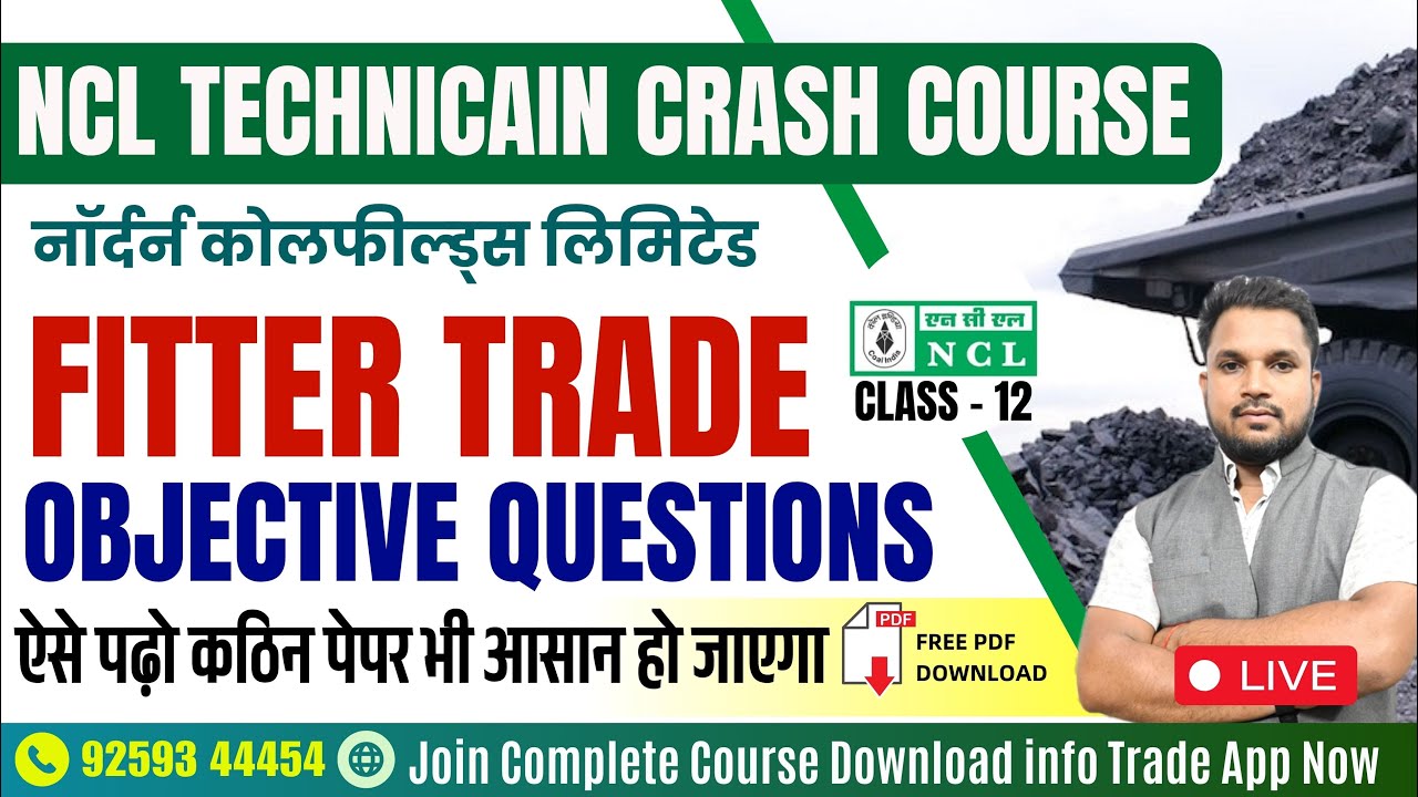 NCL Exam Fitter Trade Live Class - 11| NCL  Fitter  Trade Free Test Solution | NCL Fitter Exam Paper